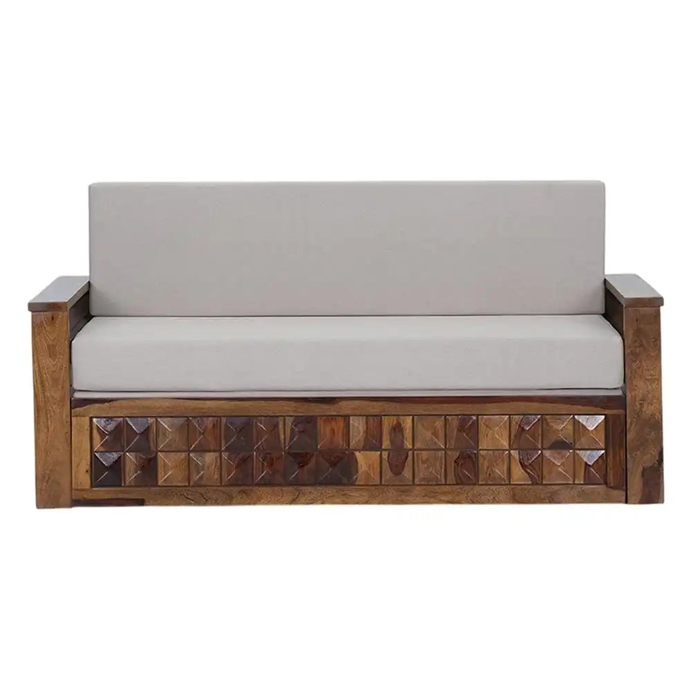 Wooden sofa bed convertible pull out sheesham storage home furniture