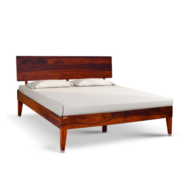 Darshan Sheesham Wood Queen Size Bed In Provincial Teak Finish