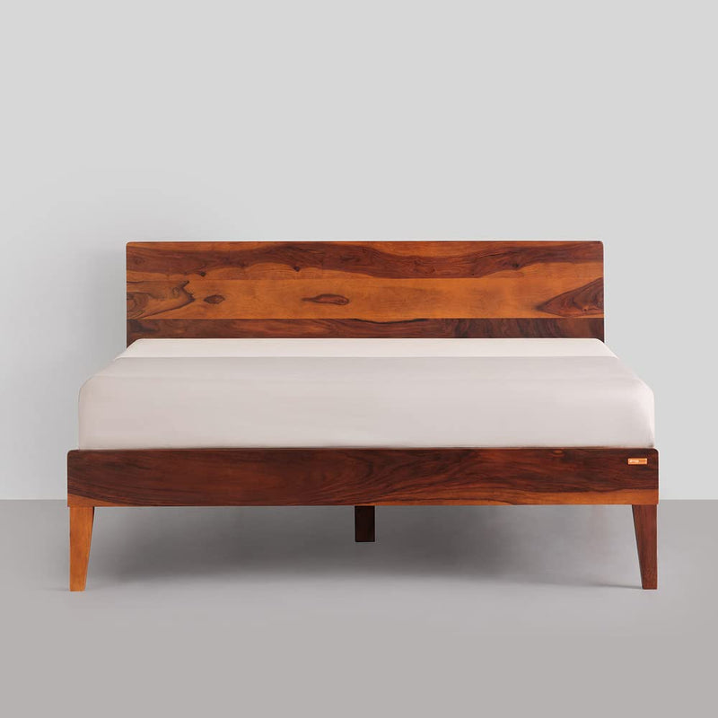 Darshan  Solid Wood queen  Size Bed With  Storage In Provincial Teak Finish By Rajwada