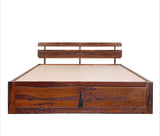 Amira king  Sheesham Wood bed With box Storage Bed in Honey oak finish by Rajwada