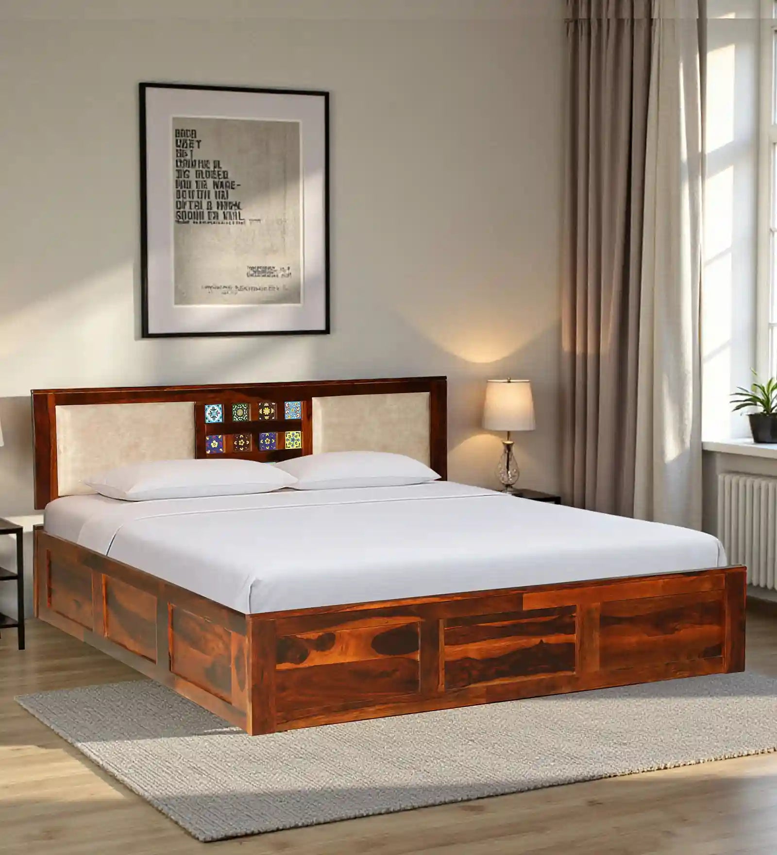 Anamika Sheesham Wood King Size Bed With Box Storage