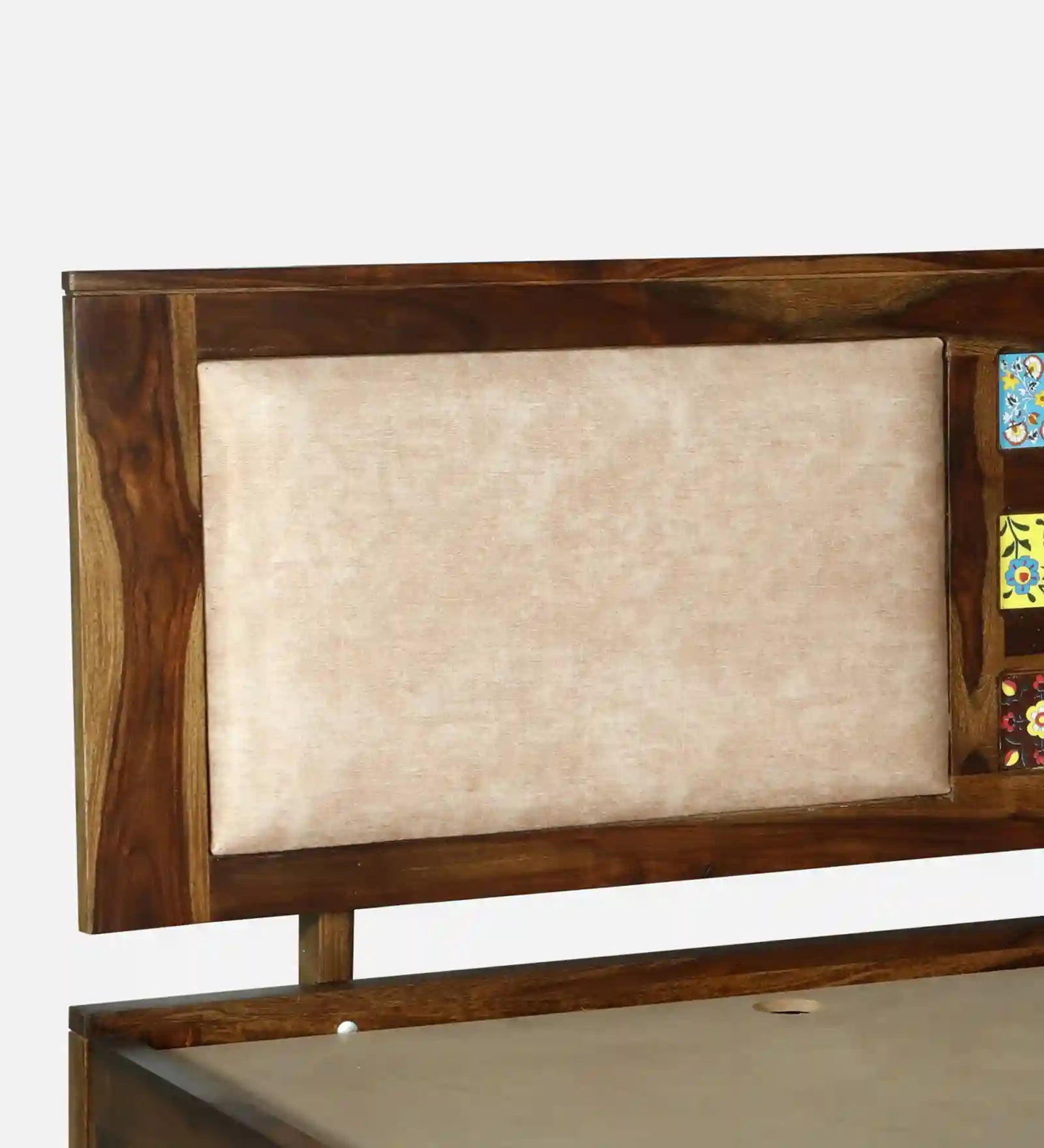 modern bedroom lifestyle with sheesham wood drawer storage queen bed india