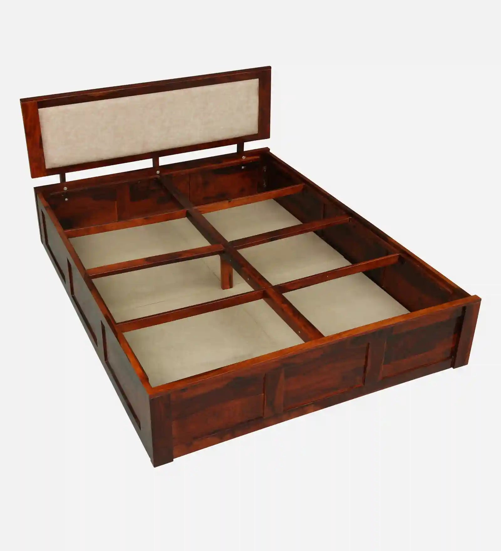 heavy duty sheesham wood queen size bed box storage india