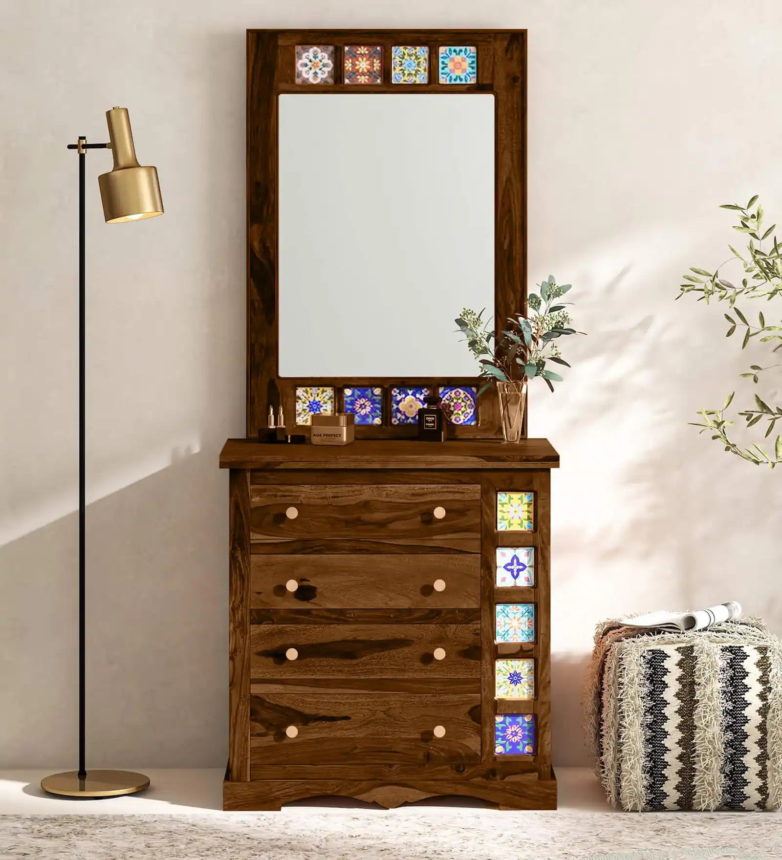 Anamika compact dresser solid wood bedroom dressing unit India