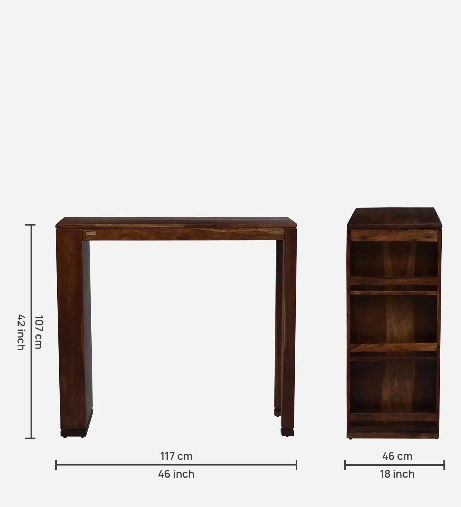 Moscow  Solid Wood Bar Dining Set with 2 stool