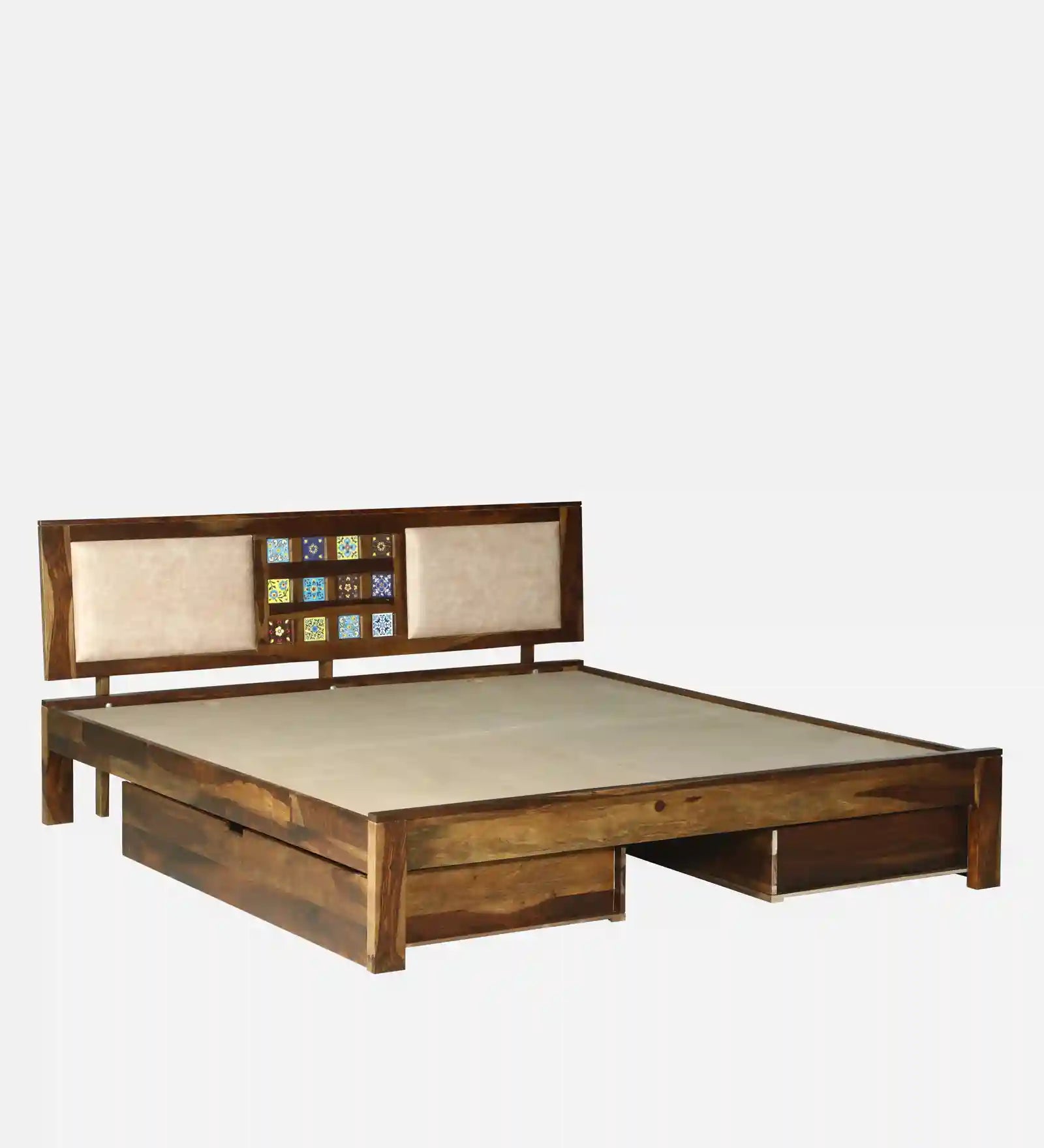 pullout drawer storage system view sheesham wood queen size bed india