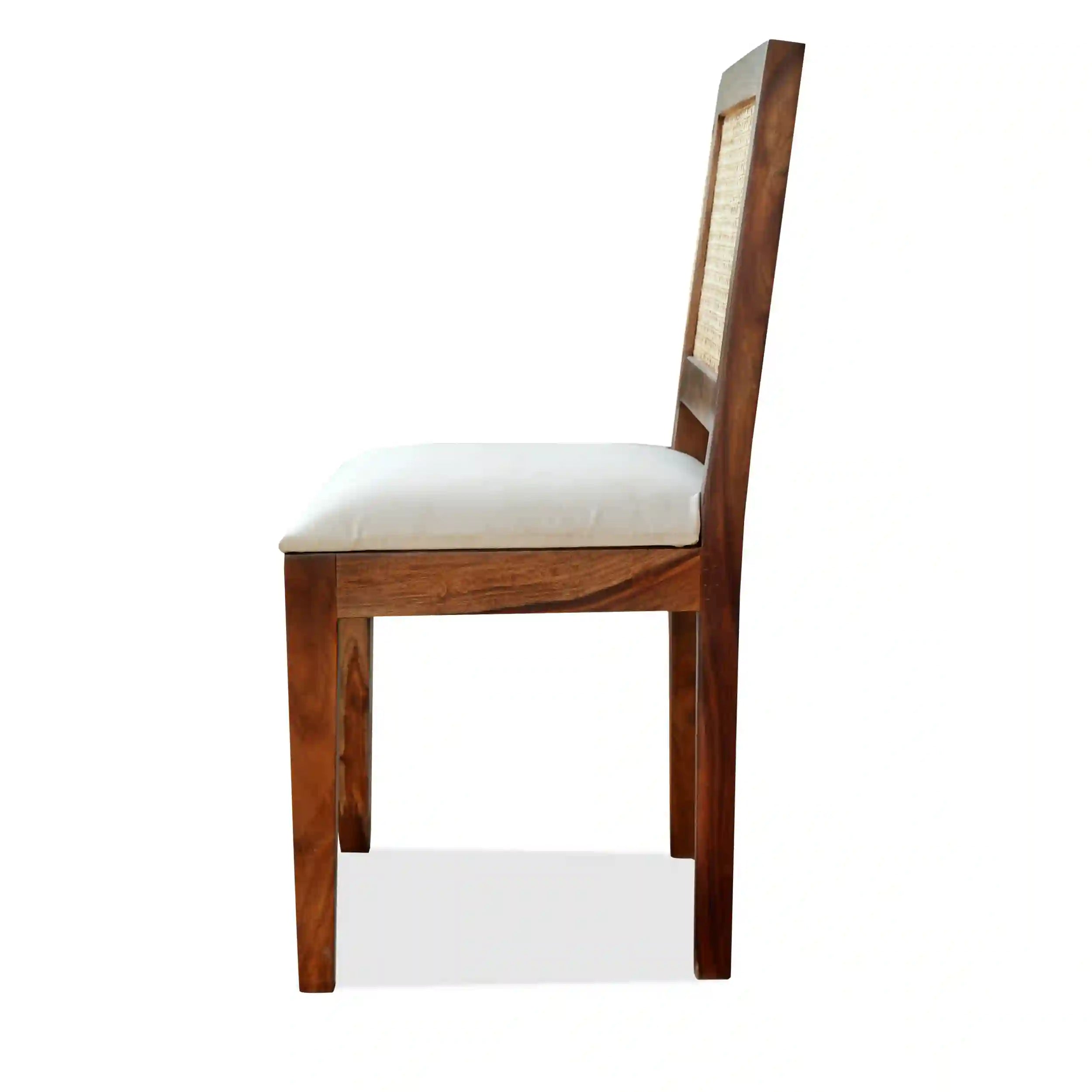 Rattan Solid Wood Cane Chair (Set Of Two )