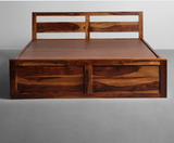 Sashwat Solid Wood Bed With Storage In Provincial Teak Finish By Rajwada