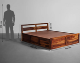 Sashwat Solid Wood Bed With Storage In Provincial Teak Finish By Rajwada