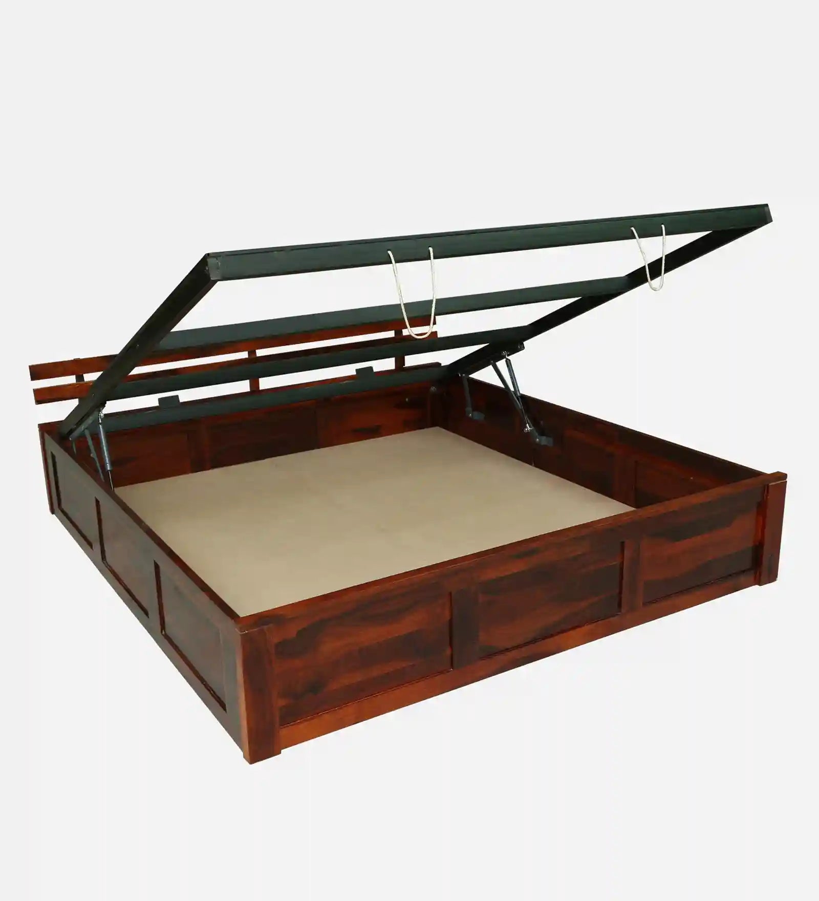 Vriksha modern king bed solid wood hydraulic storage design