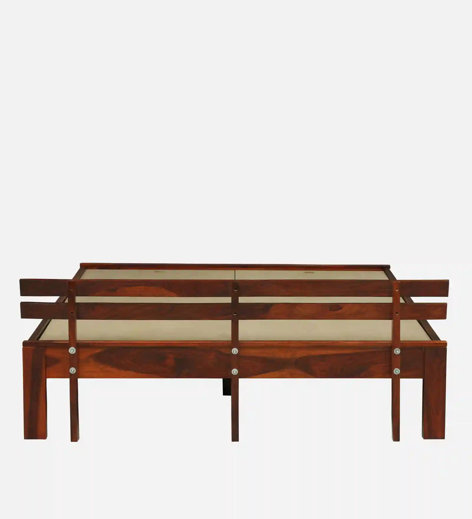 vriksha solid wood king size bed without storage styled in modern bedroom setup