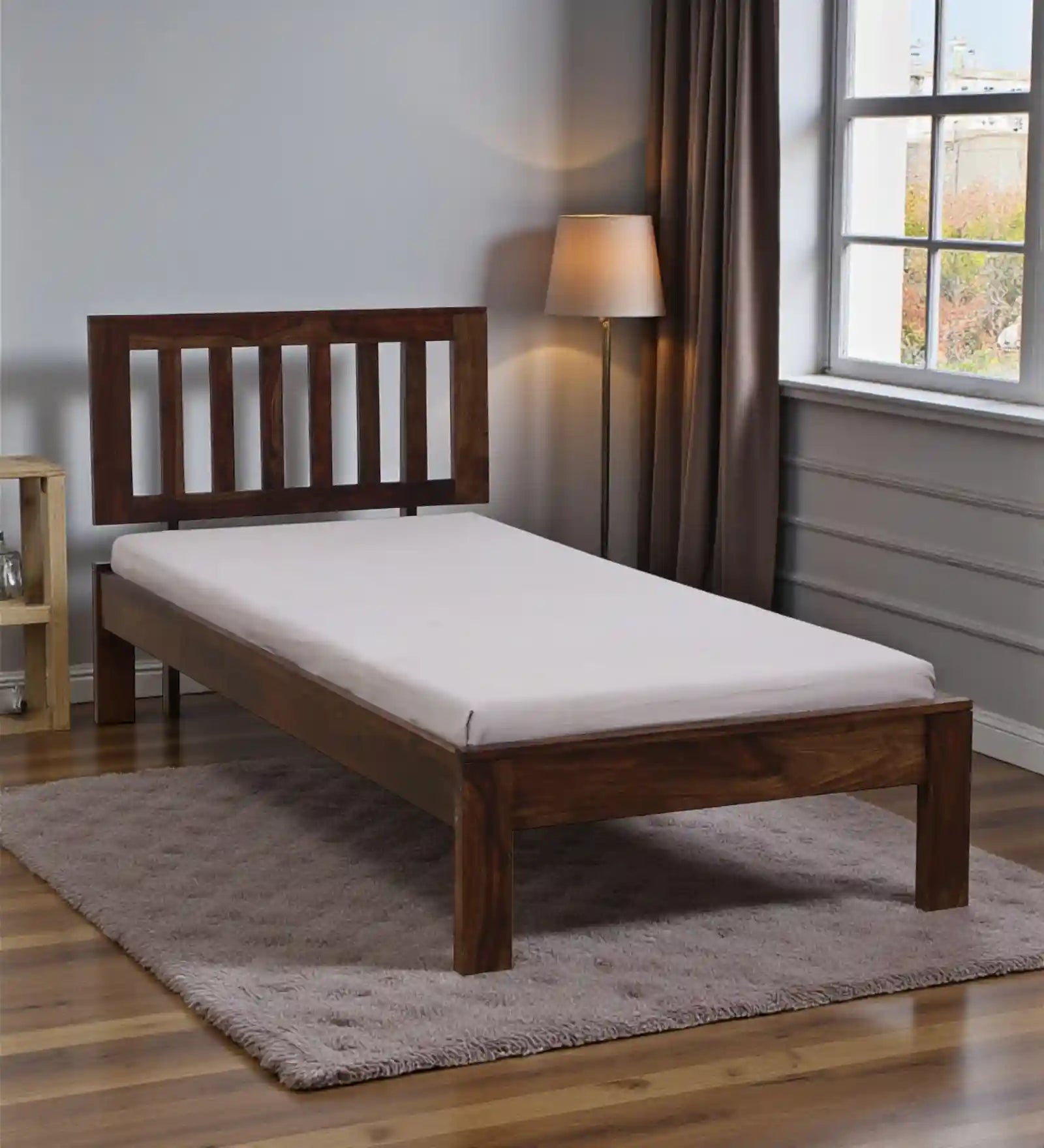 Vriksha Solid Wood Single Bed Without Storage
