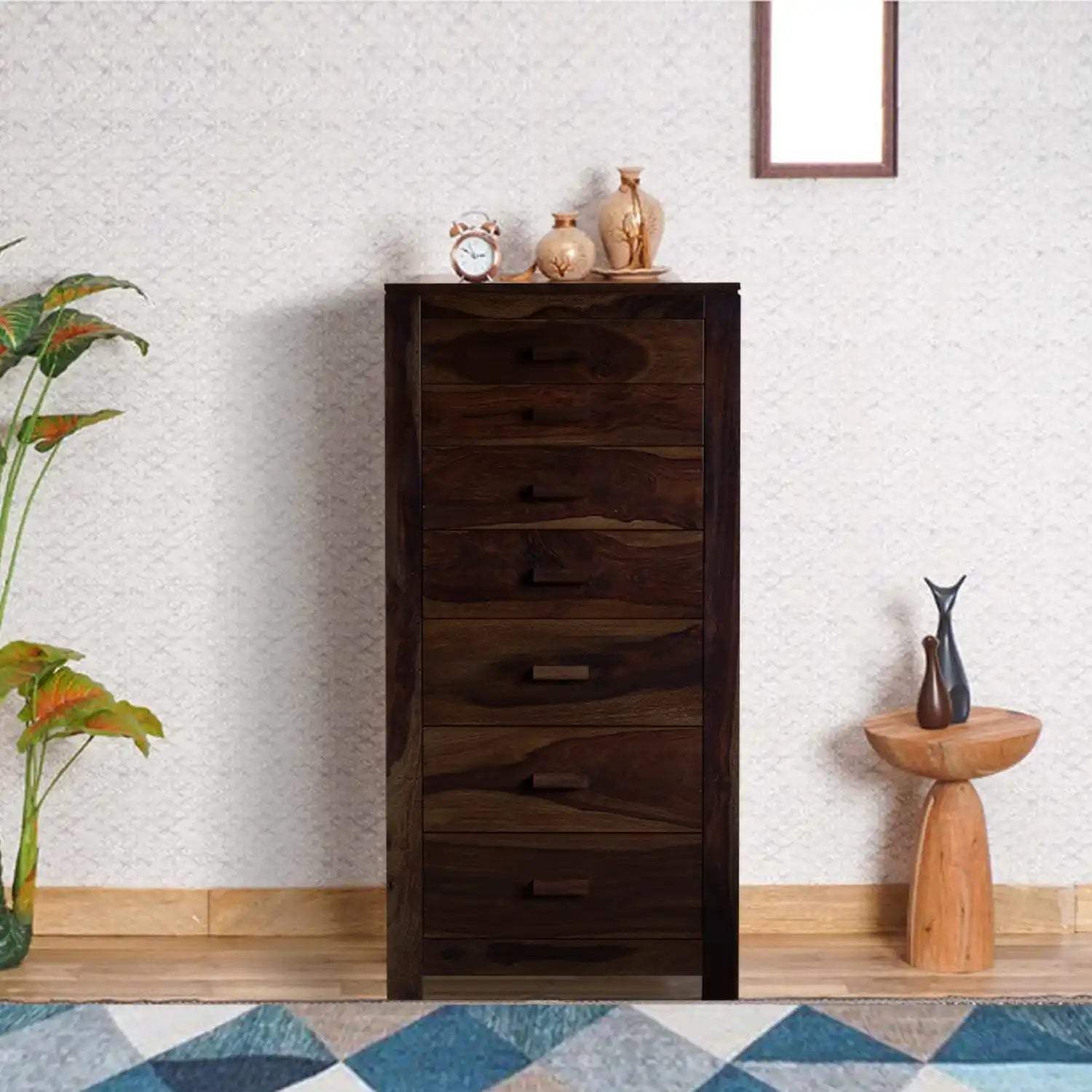 Acro compact wooden drawer storage unit sheesham home furniture