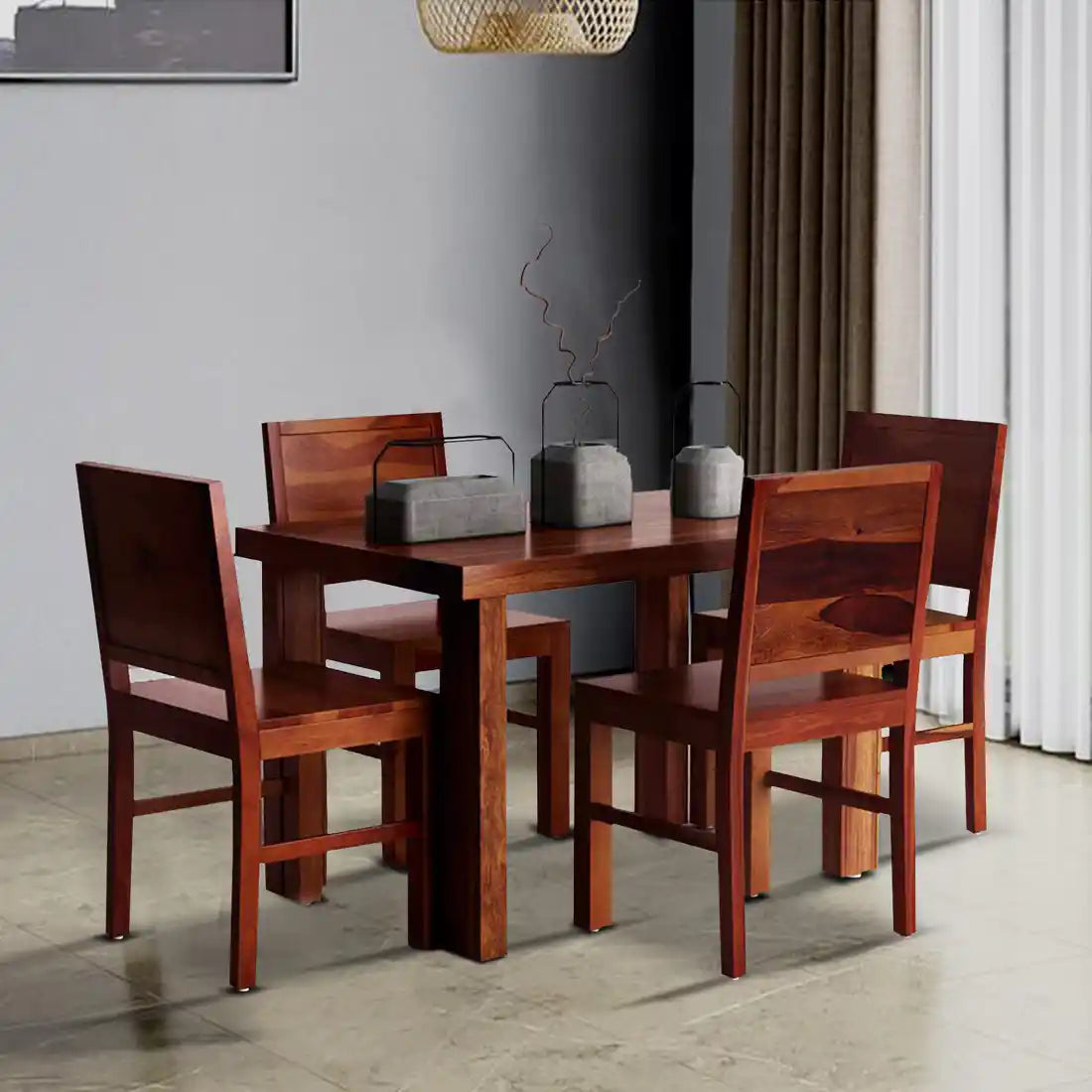 Acro modern sheesham dining set four seater clean design furniture India