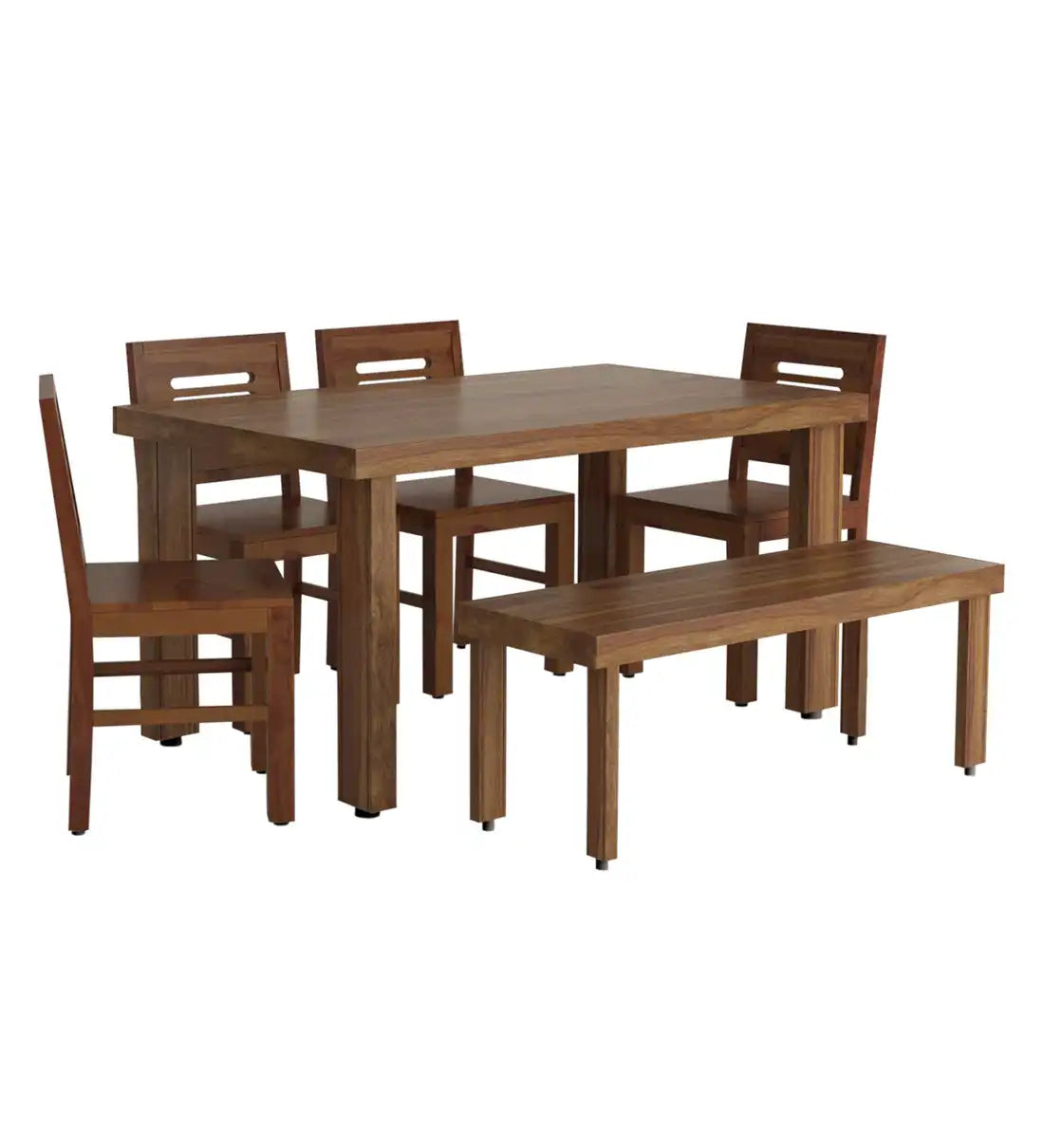 Acro sheesham dining table six seater with modern design and strong wooden construction