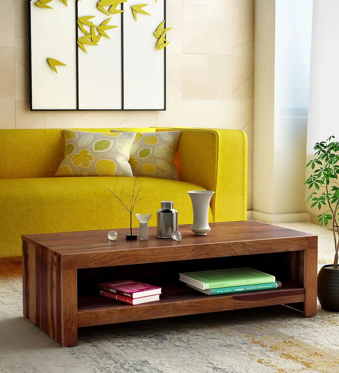 Acro sheesham wood coffee table solid wood center furniture for living room India