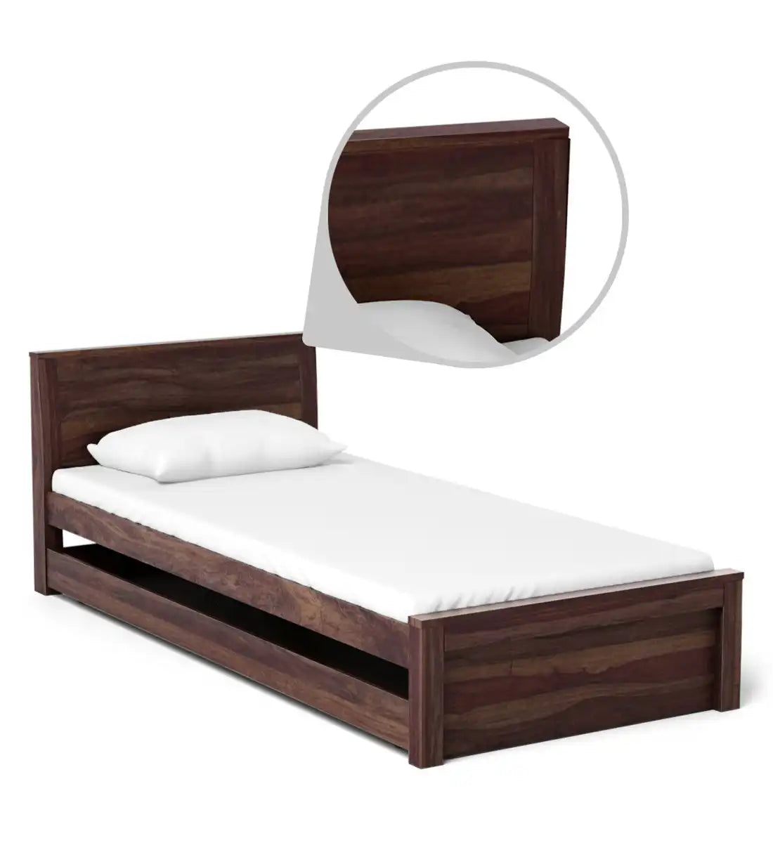 acro sheesham wood single bed strong durable wooden frame long lasting design