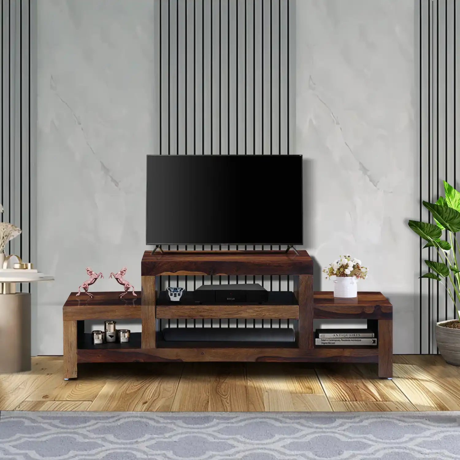 Acro sheesham wood tv unit solid wood tv stand for living room India