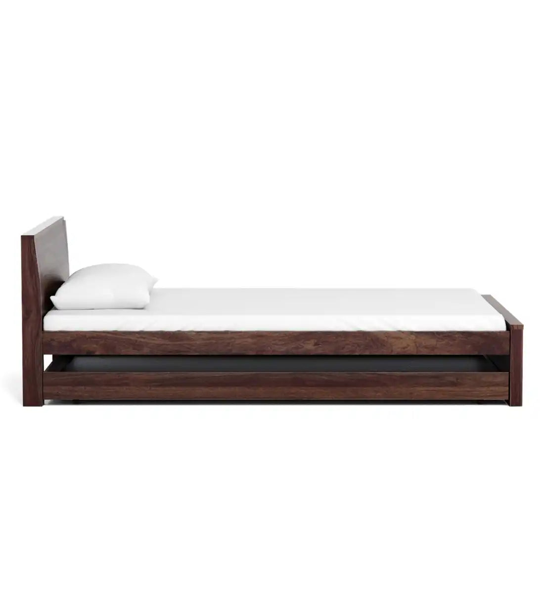 acro solid sheesham wood single bed minimal modern wooden bed design without storage