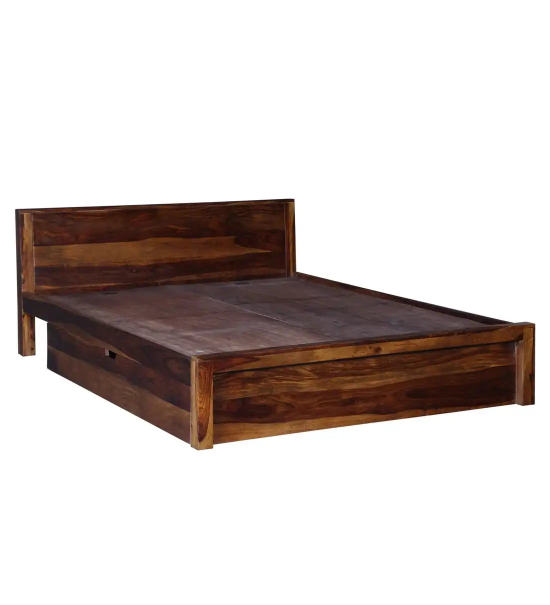 Acro solid wood bed drawer storage modern design look