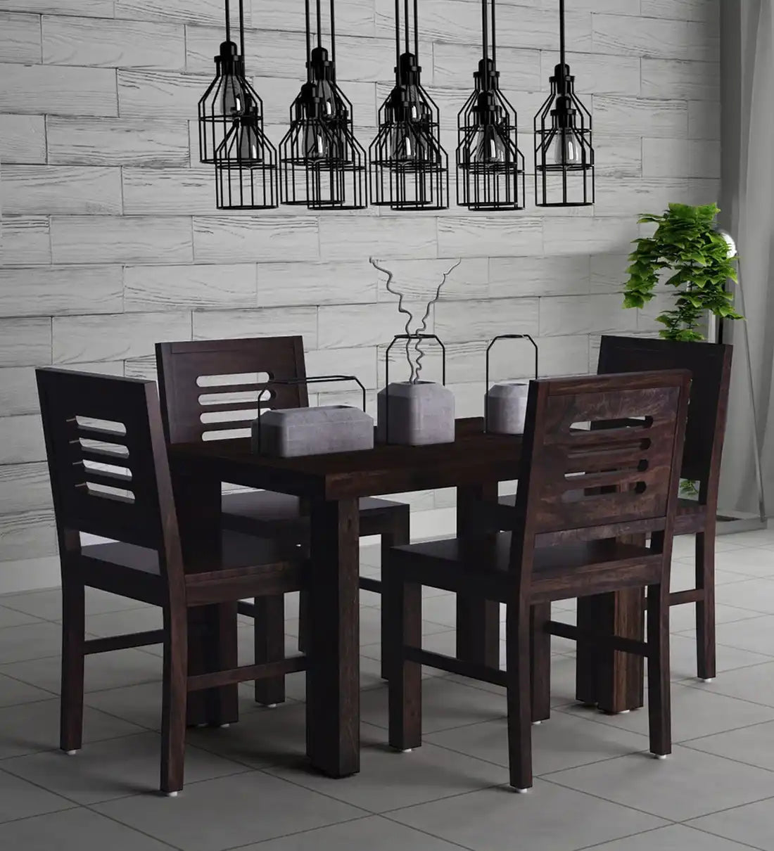 Acro wooden four seater dining table for modern home dining space India