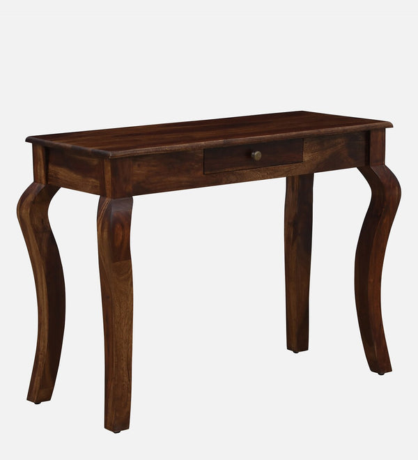 Kairo Solid Wood Console Table With Drawer In Provincial Teak Finish By Rajwada