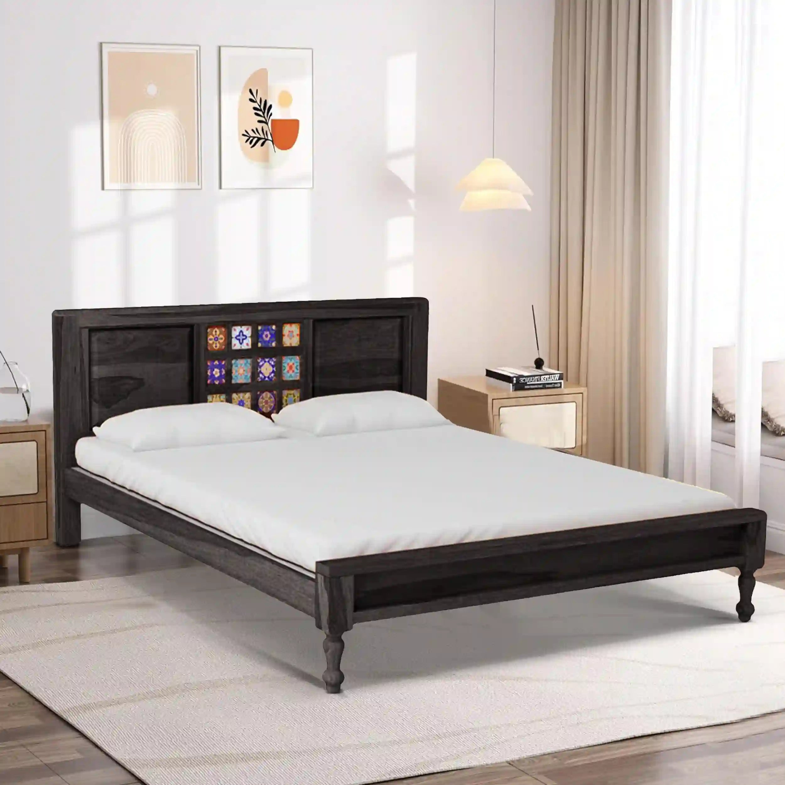 Anamika modern sheesham bed queen size premium look