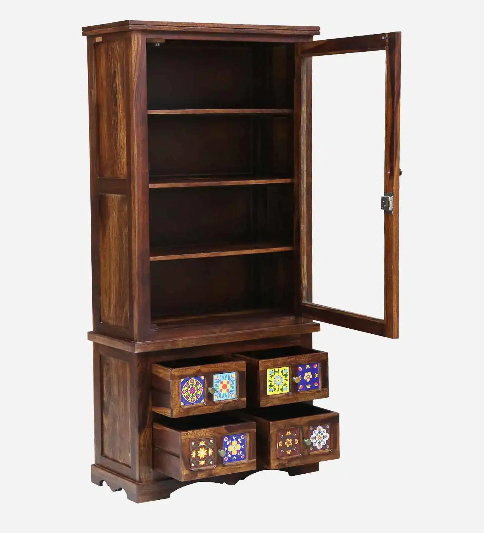 Anamika modern wooden bookshelf solid sheesham bookcase home storage