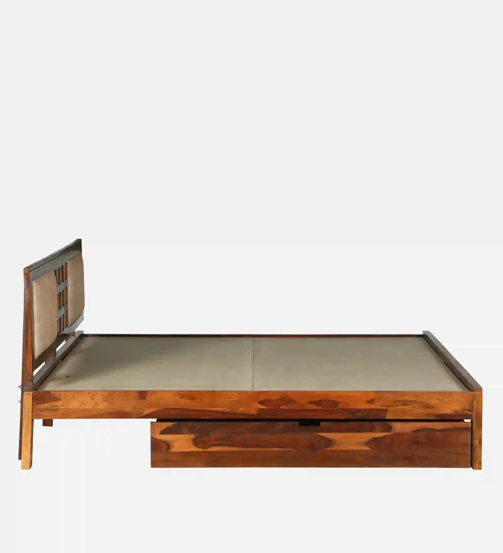 pullout drawer storage system sheesham wood queen size bed india