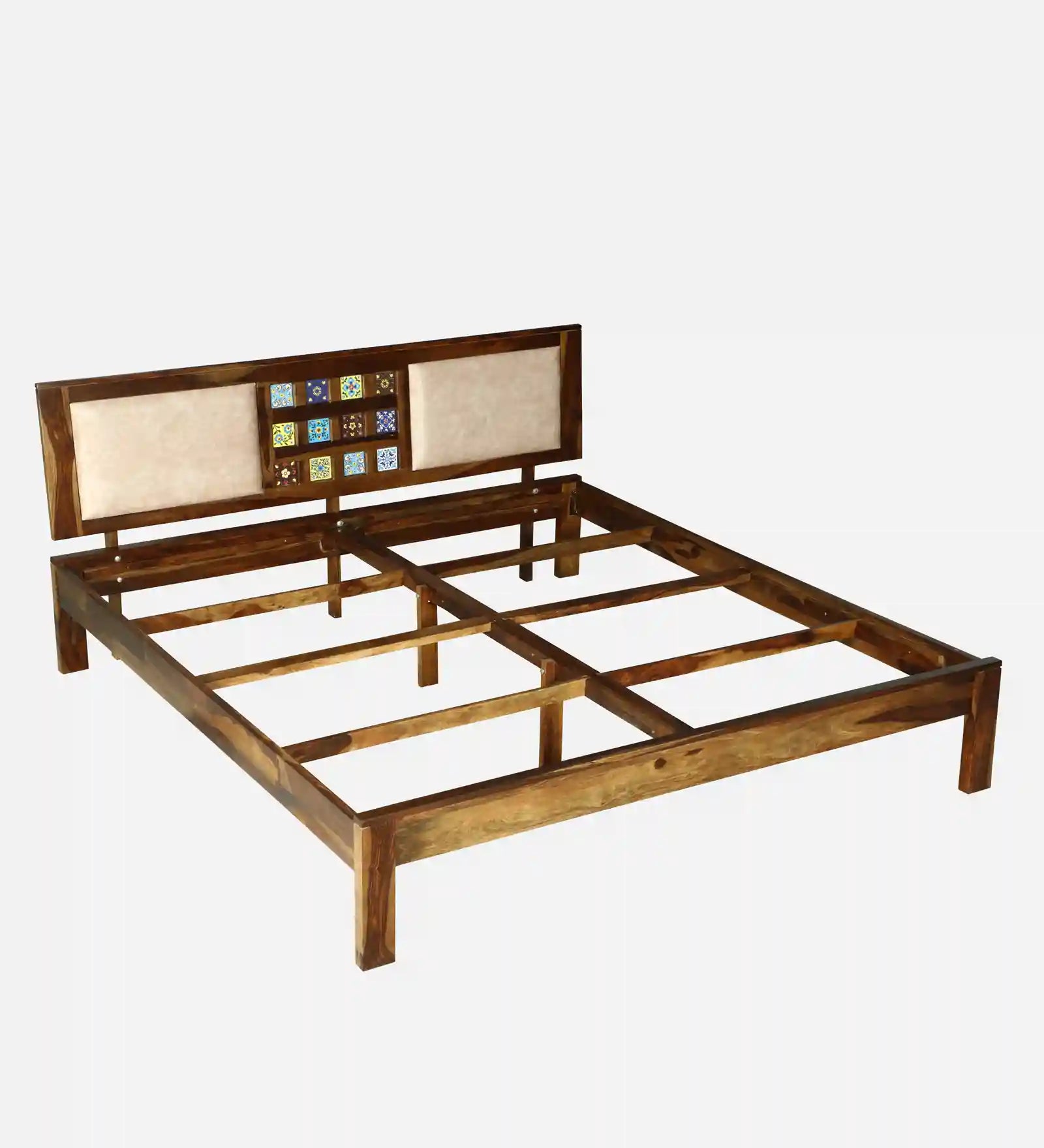 Anamika sheesham queen bed basic design strong wood
