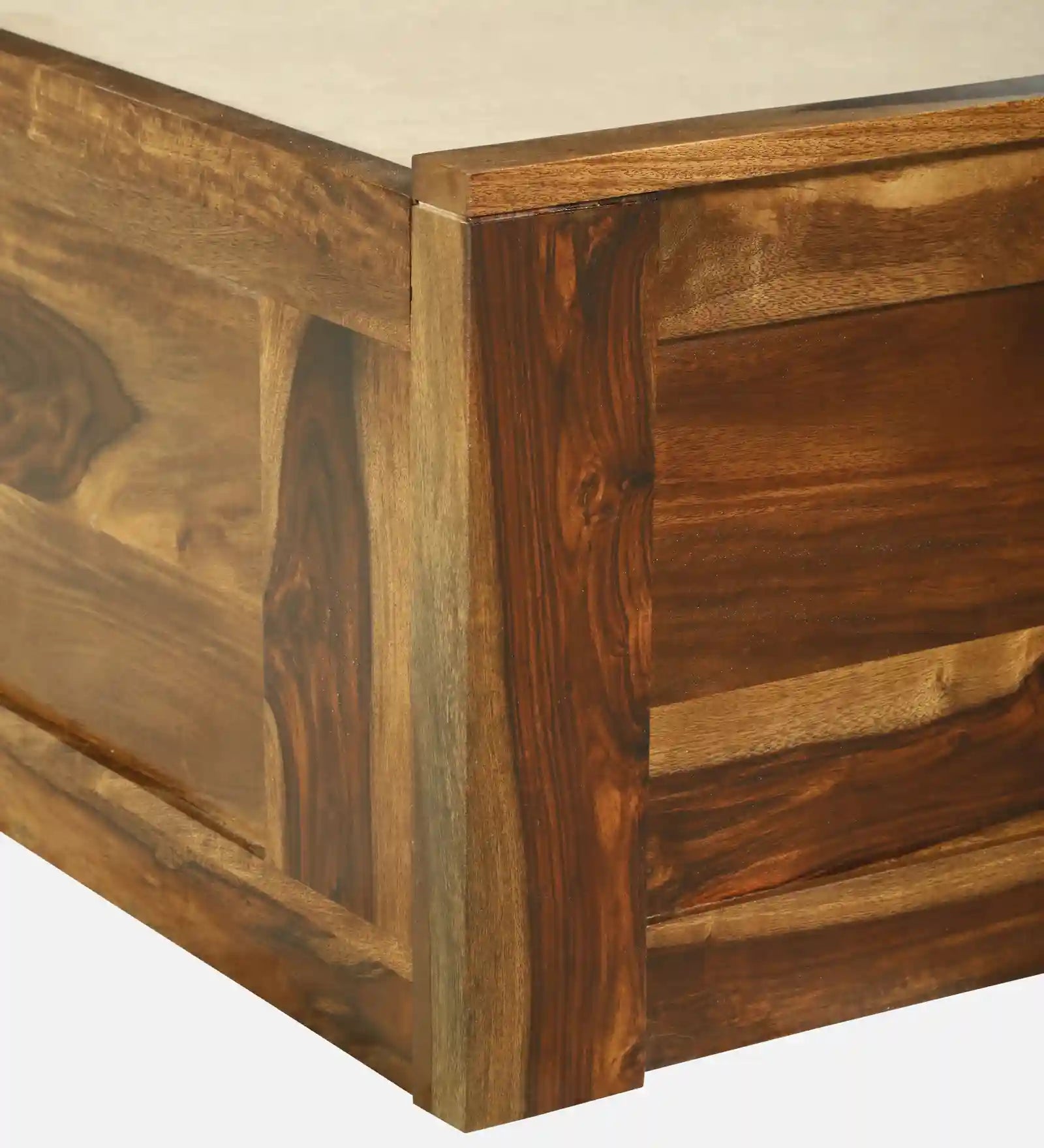 Anamika sheesham single bed storage box clean wooden bed India