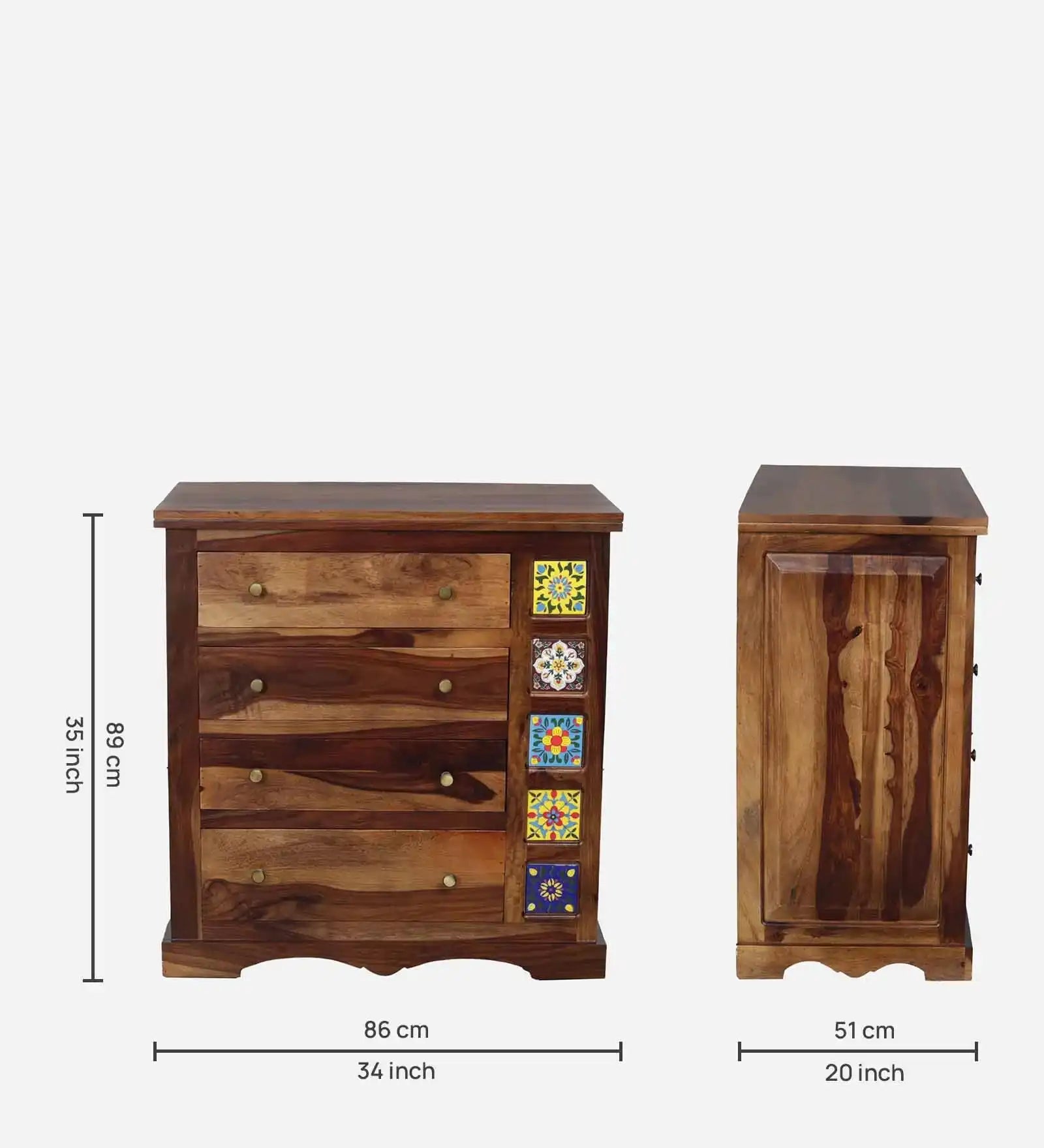 Anamika sheesham storage cabinet drawer unit for bedroom furniture