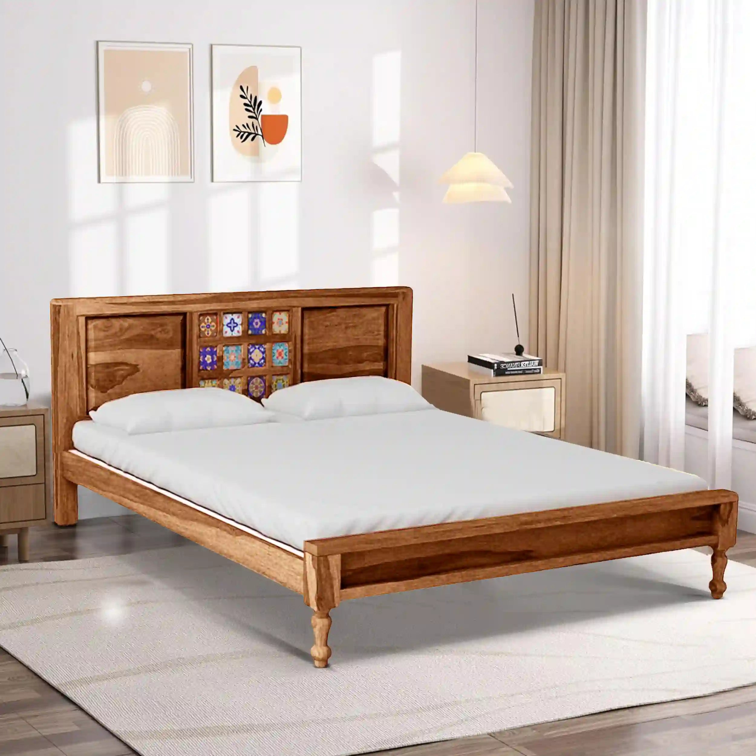 Anamika sheesham wood bed modern bedroom style India