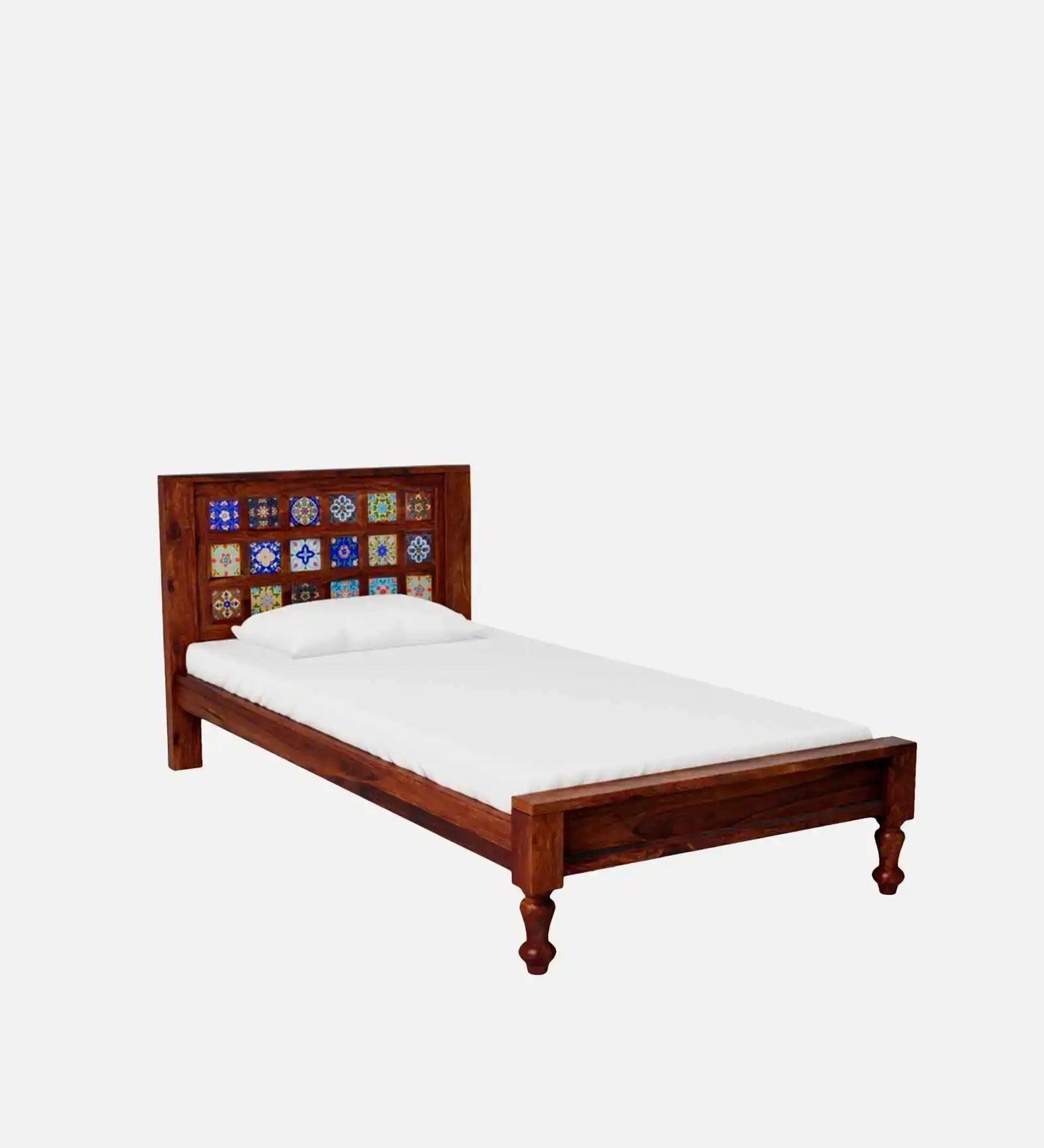 anamika sheesham wood single bed without storage strong durable wooden frame