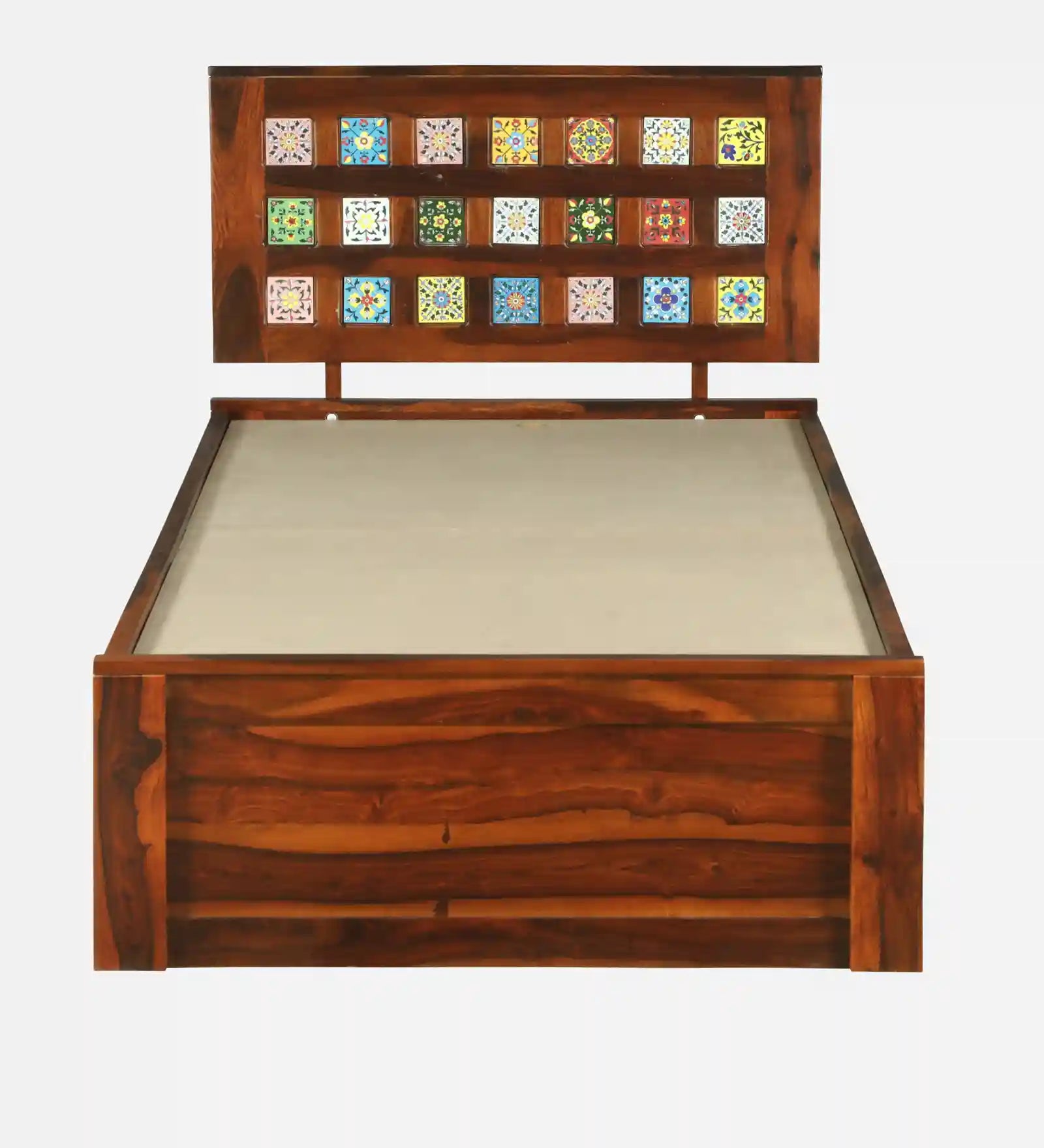 Anamika sheesham wood single bed with box storage strong wooden bed India