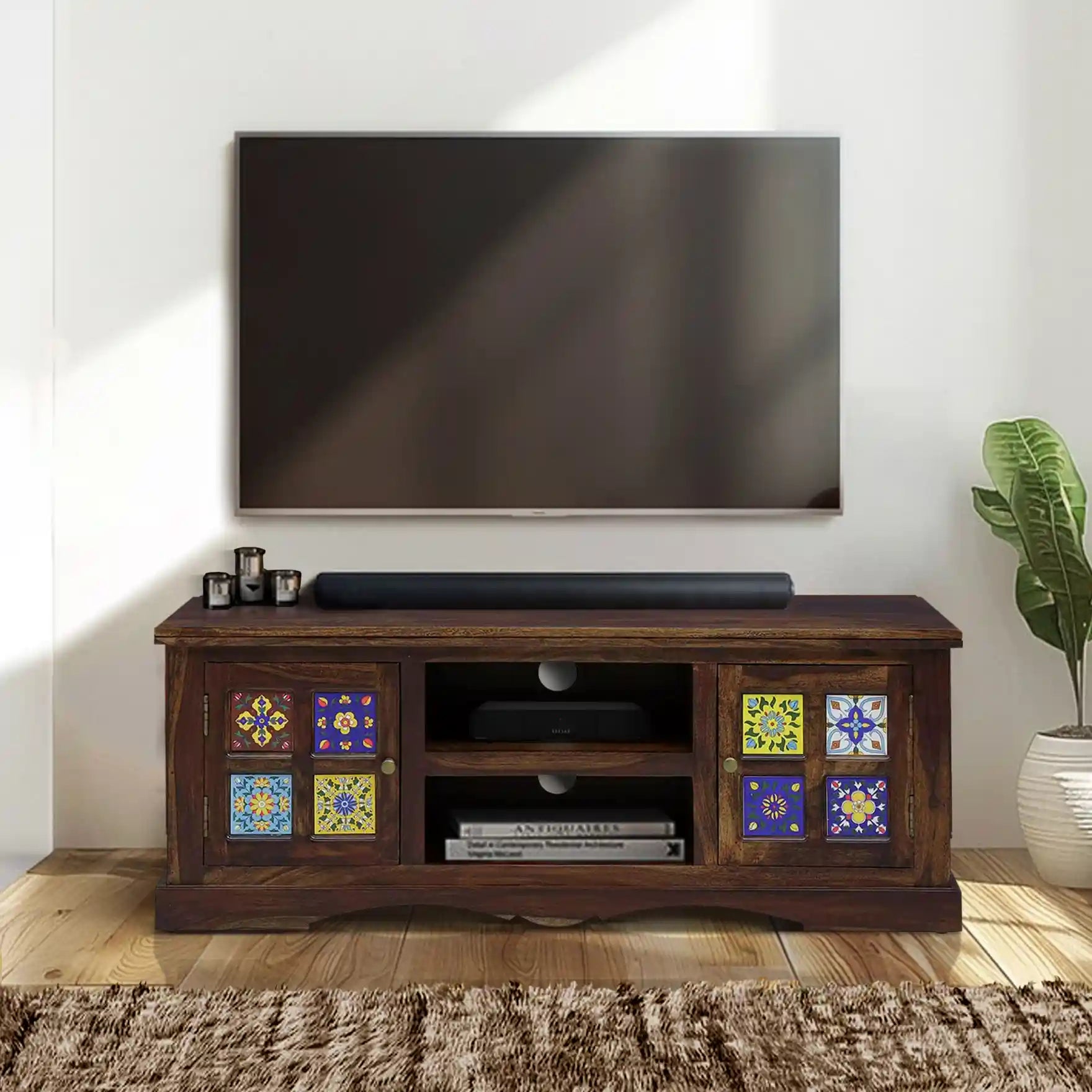 Anamika sheesham wood tv unit solid wood tv stand for living room India
