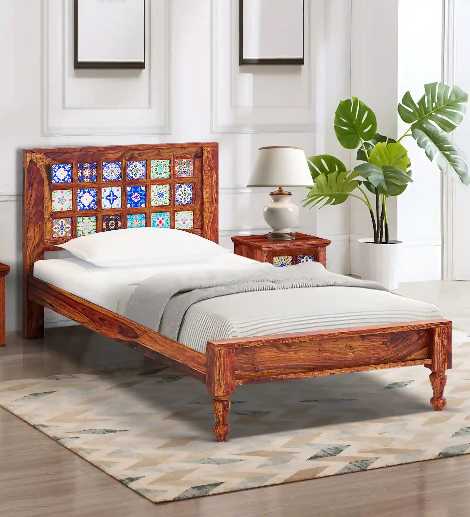 anamika sheesham wood single bed without storage strong frame durable build quality