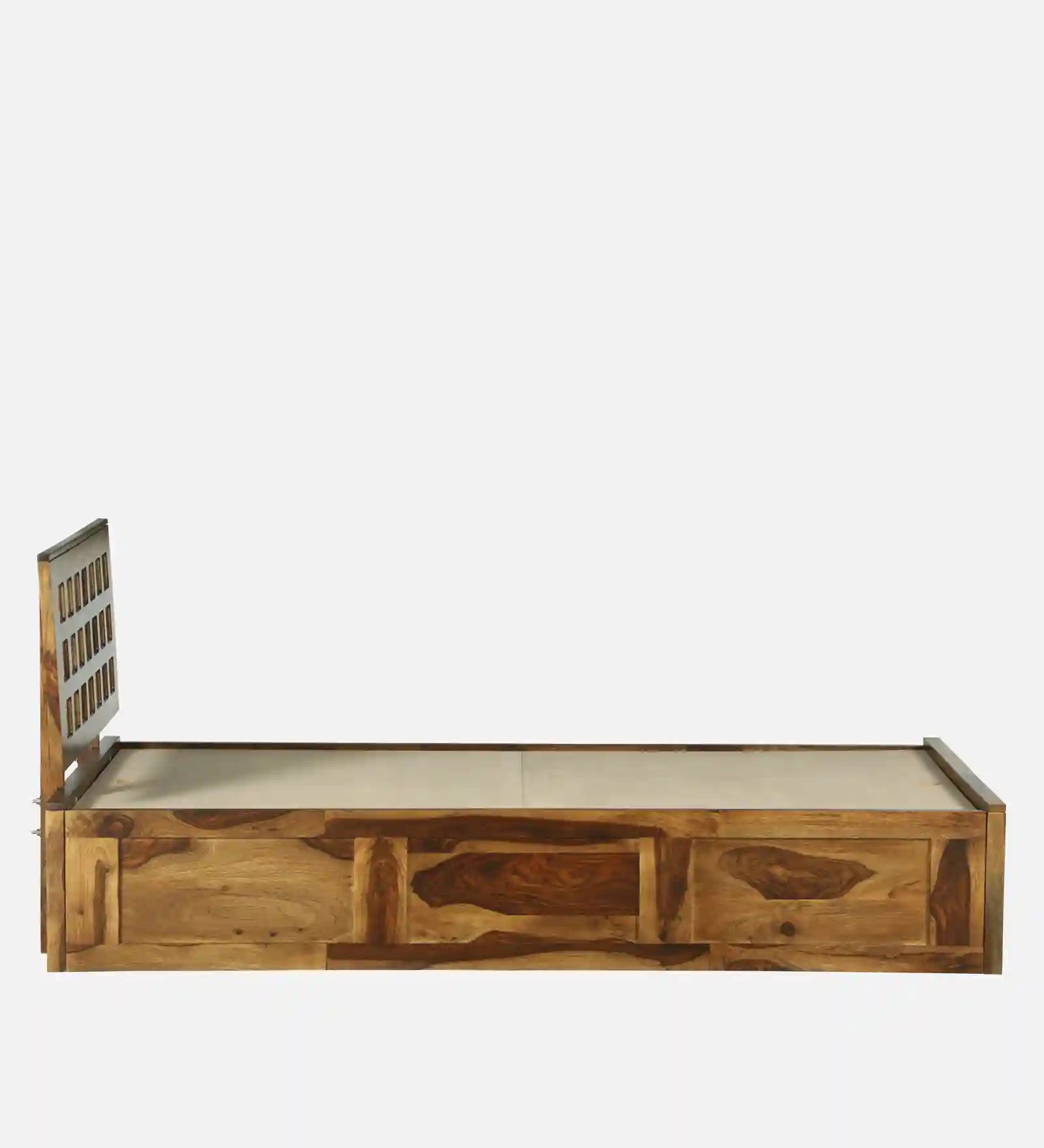 Anamika single bed with storage heavy duty solid wood frame India