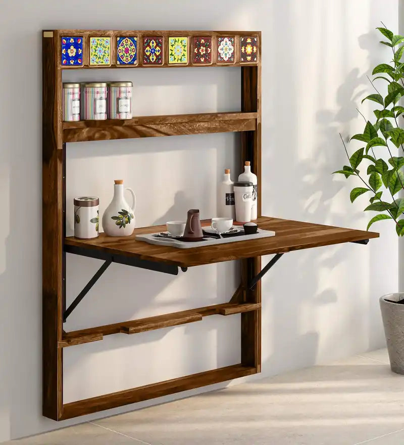 Anamika solid sheesham wood foldable dining table for modern space saving homes in India