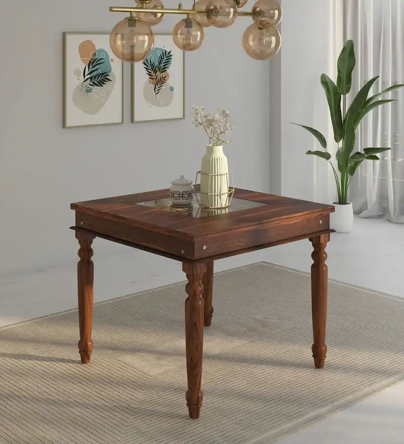 Anamika solid sheesham wood four seater dining table for modern Indian home furniture