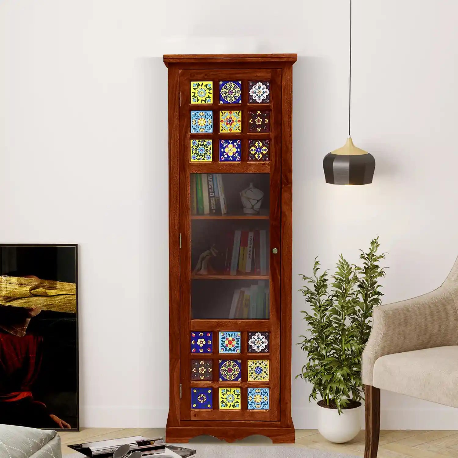 Anamika solid wood bookshelf sheesham wood storage furniture