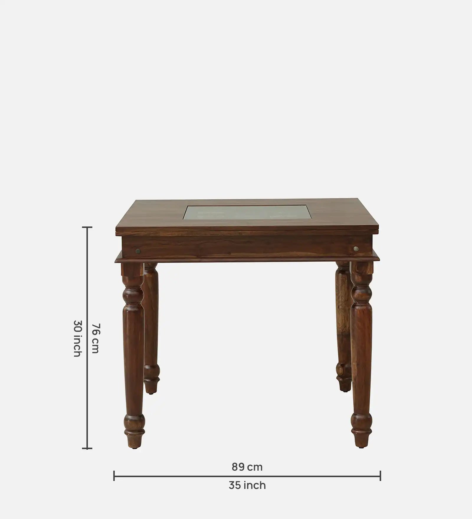 Anamika solid wood four seater dining table set walnut finish premium wooden furniture