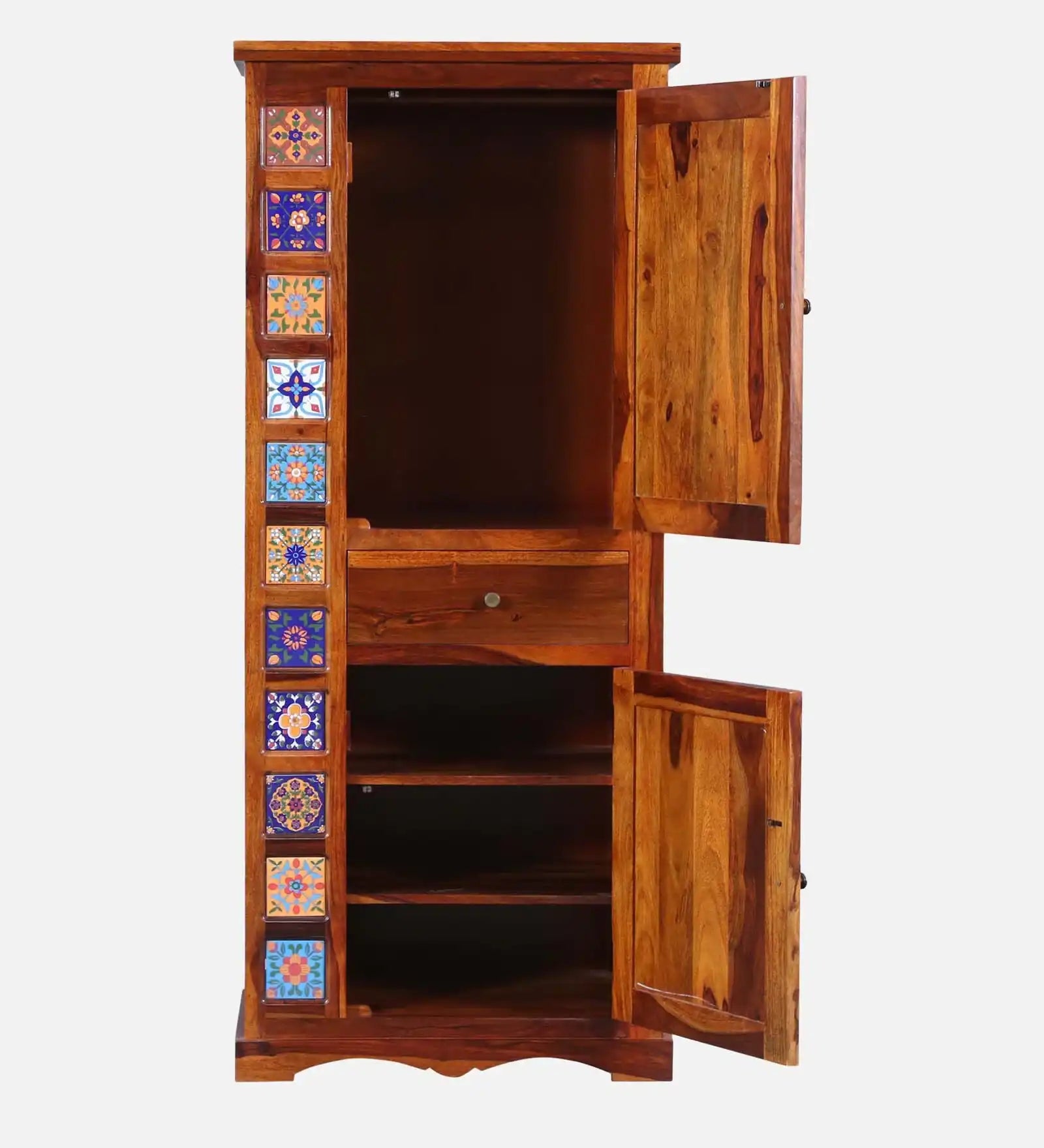 Anamika solid wood single door wardrobe compact bedroom storage India