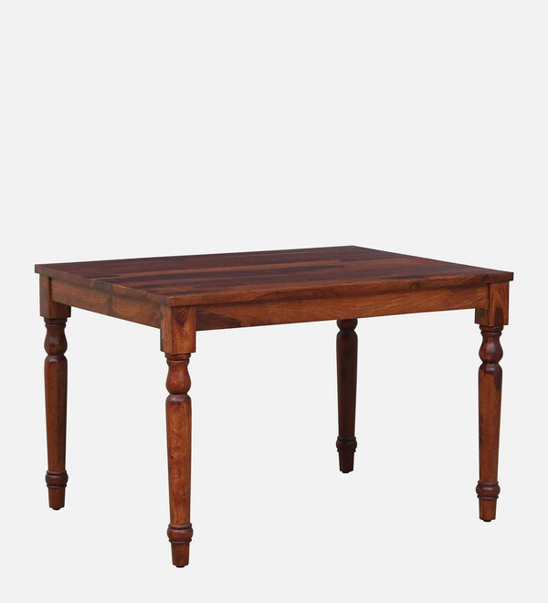 Sheerel Solid Wood 4 Seater Dining Table In Honey Oak Finish - By Rajwada