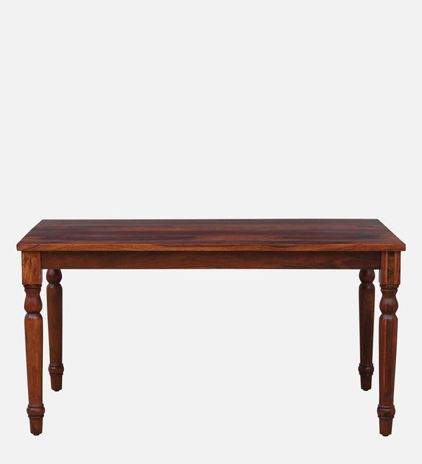 Sheerel Solid Wood 6 Seater Dining Table In Honey Oak Finish By Rajwada