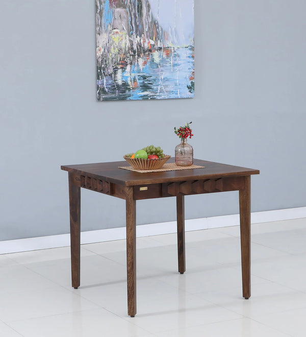 Alford Solid Wood 4 Seater Dining Table In Provincial Teak Finish By Rajwada