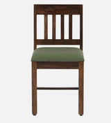 Alford Solid Wood Dining Chair (Set Of 2) with Green Upholstery In Provincial Teak Finish By Rajwada