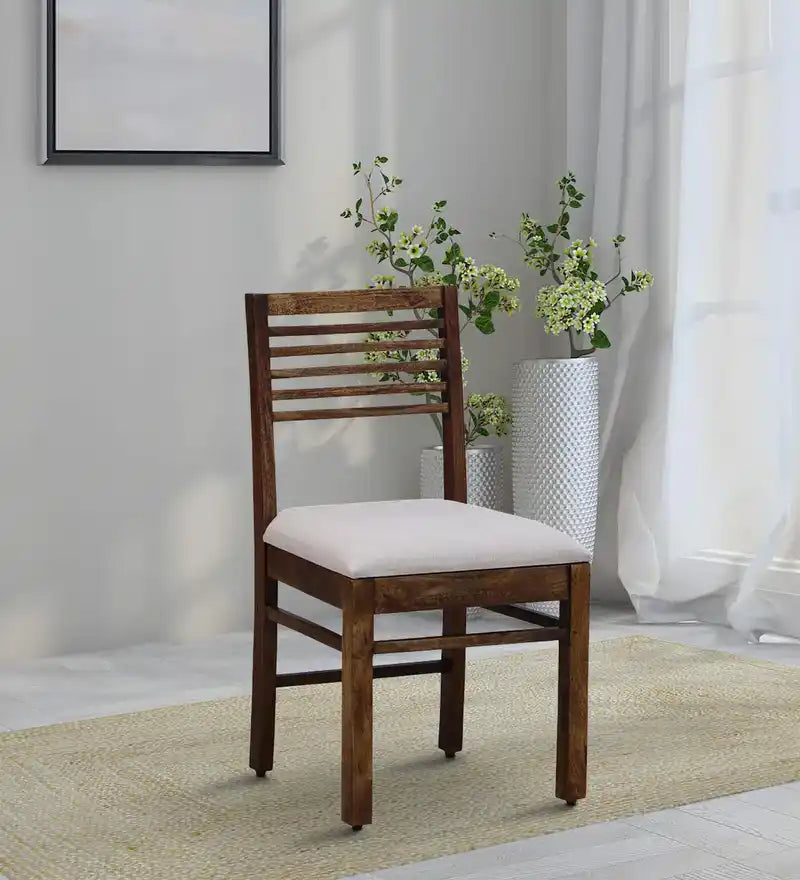 Belfort solid sheesham wood dining chair set of two for modern Indian home furniture