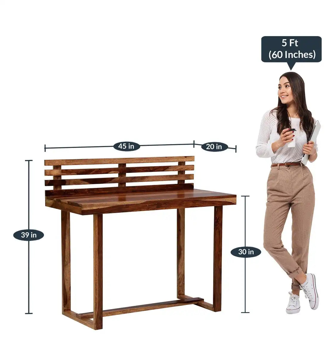 Best sheesham wood study table solid writing desk Aaya India