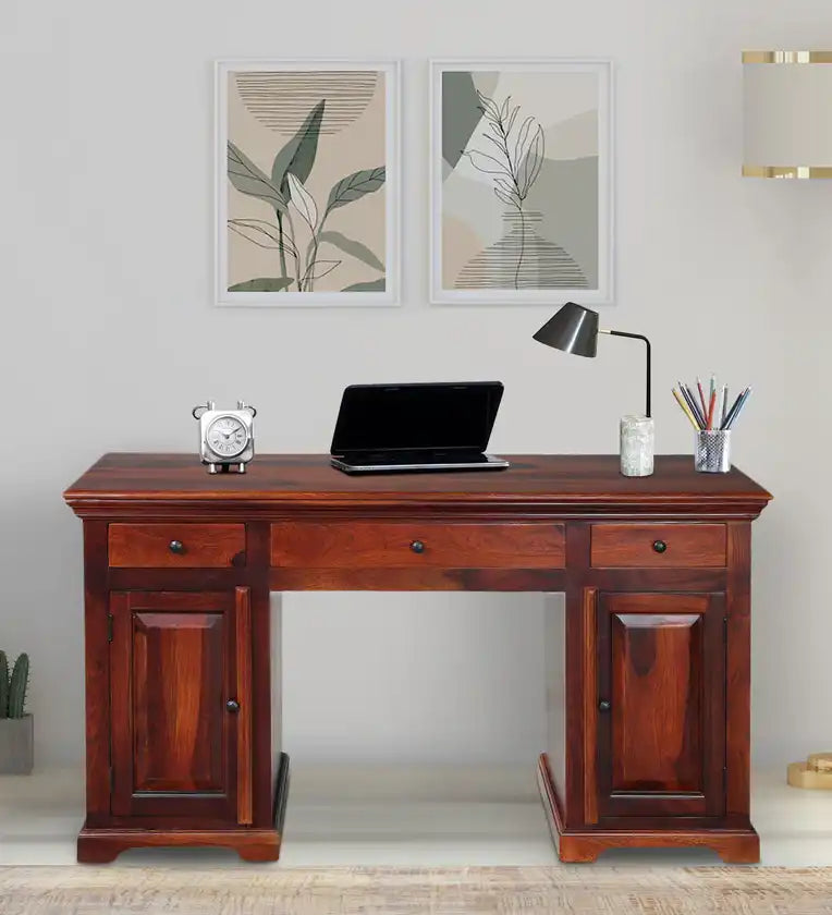 Best sheesham wood study table solid writing desk Kanishka India